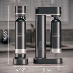 FIZZIT Spärklï Sparkling Water Maker Bundle – Soda Streaming Machine with 2 CO2 Cylinders & 2 Reusable Stainless Steel Bottles (Black + White) – Carbonated Water Soda Maker, Dishwasher Safe