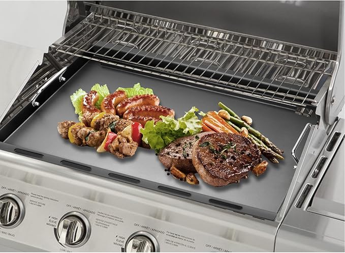 Full Size Griddle Inserts Replacement Parts for Nexgrill 4 Burner 720-0830H 720-0830 720-0830X Gas Grill, Flat Top Griddle with Handle for Nexgrill 5 Burner 720-0888N 720-0882S 720-0888 720-0882A