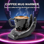 Devil's Hand Heating Mug Warmer & Mug Set - 3 Temp Settings & 8H Timer, Coffee Cup Warmer Plate for Desk Auto Shut Off, Ideal Beverage Warmer Gift for Coffee, Tea, Milk (Black)