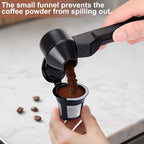 Palksky Coffee Scoop and Filter Cup for Keurig 1-Stream Refillable Coffee Pods, Reusable K Cup Filter for Single Serve Coffee Maker, 2 Tablespoon Slide Coffee Measuring Funnel Scooper