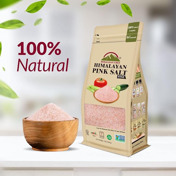 Himalayan Chef Pink Himalayan Salt, Fine Grain - 2 lbs Bag