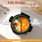 Fullwill 8QT Electric Pressure Cooker Max, 1200W Fast Cooking, 12-in-1 Multi-Use Programmable with Ceramic Non Stick Pot for Sauté, Slow Cook, Steam, Yogurt, Ideal for Family Meals & Gatherings