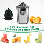 Rechargeable Electric Citrus Juicer, 40W Cordless Orange Juice Squeezer with USB-C Charging, Stainless Steel Lemon Juicer with Adjustable Anti-Drip Spout & 2 Cones, Portable for RV