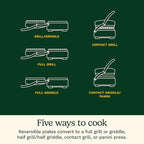 Cuisinart Griddler Indoor Grill, Panini Press, Sandwich Maker & More, 5-in-1 Grilling, Dishwasher-Safe Nonstick Cooking Plates, GR-4NNAS, Stainless Steel