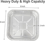 Waytiffer 10pack- 8 x 8 Aluminum foil Pans Disposable Heavy Duty Square baking Cake Pan, Cooking Tins Homemade Breads Oven Pan, Baking cake Roasting Pans