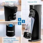 DrinkMate OmniFizz Sparkling Water and Soda Maker, Carbonates Any Drink, with 3 oz CO2 Test Cylinder (Royal Red)