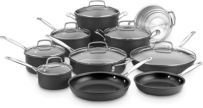 Cuisinart Chef's Classic™ Nonstick Hard Anodized 17 Piece Set w/Tempered Glass Lids