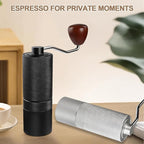 Non-Detachable Manual Coffee Grinder with 25 Level Stainless Steel Conical Burr Portable Aluminum Coffee Bean Grinder Gift Set Suitable for Moka Pot Espresso Pour Over Easy Cleaning with Brush