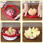 Newness Apple Slicer Corer, 8-Slice [Large Size] Premium Apple Slicer Corer, Cutter, Divider, Wedger, Stainless Steel Easy Grip Fruit Slicer with Sharp Blade for Apples, Pears and More, Red