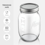Paksh Novelty Mason Jars - Food Storage Container - 32 oz 6-Pack - Airtight Container for Pickling, Canning, Candles, Home Decor, Overnight Oats, Fruit Preserves, Jam or Jelly