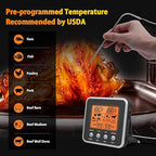Digital Meat Thermometer for Oven, Food Thermometer with Large LCD, Backlight, Kitchen Timer, Temperature/Time Alarm for Smoker, BBQ, Barbecue, Cookware