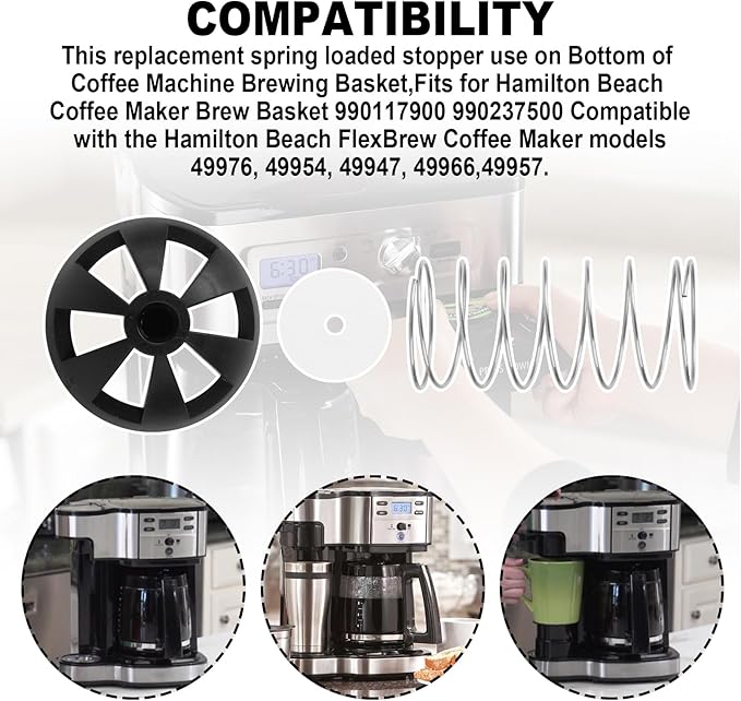 Coffee Brewing Basket Bottom spring loaded stopper kits for Hamilton Beach 990117900 990237500,Fits for Mr. Coffee Black and Decker majority coffee makers Brew Basket