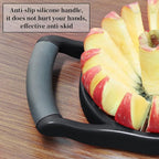 Newness 5.12 Inch Extra Large Apple Slicer, 16 Slices, Durable Stainless Steel Apple Corer, Black, Silicone Handle
