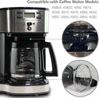 12-Cup Replacement Coffee Carafe Pot only Compatible with Hamilton Coffee Maker, Machine, Brewer Models 49980A, 49980Z, 49983, 49618, 46300, 46310, 49976, 49966, 49350 | Black