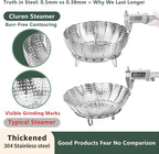 Steamer Basket for Cooking 304 Stainless Steel Entirely Thickened,Collapsible Steamer Insert for Pots, Fits Instant Pot/Skillets (6'' To 10'')