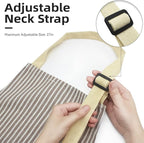 NLUS 2 Pack Kitchen Cooking Aprons, Adjustable Bib Waterproof Chef Apron with 2 Pockets for Men Women(Grey Stripe/Black Plaid)