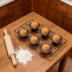 AUNMAS Carbon Steel Popover Pan, 6 Cavity Deep Nonstick Pudding Popover Muffin Cupcake Pan Bakeware for Home Cake Shop Oven Baking