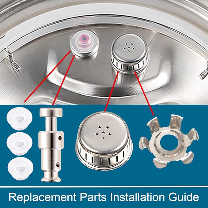 Replacement Parts for Instant Pot Duo/Duo Plus 5&6QT, 10Pcs Set with Steam Release Valve, Sealing Ring, Float Valve replacement for Instant Pot, lid replacement for Instantpot IP-DUO50 IP-DUO60