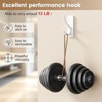 pickpiff White Self Adhesive Coat Hooks for Hanging: 13LB Extra Strong Stainless Wall Hook for Towel, Utensil, Backpack, Hat, Sturdy Metal Hanger for Bathroom, Kitchen, Door, 10 Pack