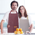 VALOME 2 Pack Kitchen Aprons, Apron for Cooking with 2 Pockets, Unisex Adjustable Neck Strap Chef Aprons for Men Women