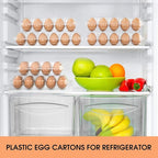 50 Pack Plastic Egg Cartons Cheap Bulk 12 Count Clear Blank Egg Containers for Refrigerator, Reusable Holder for Home Ranch Farm Commercial Market Display, Plastic Packaging for Craft Projects