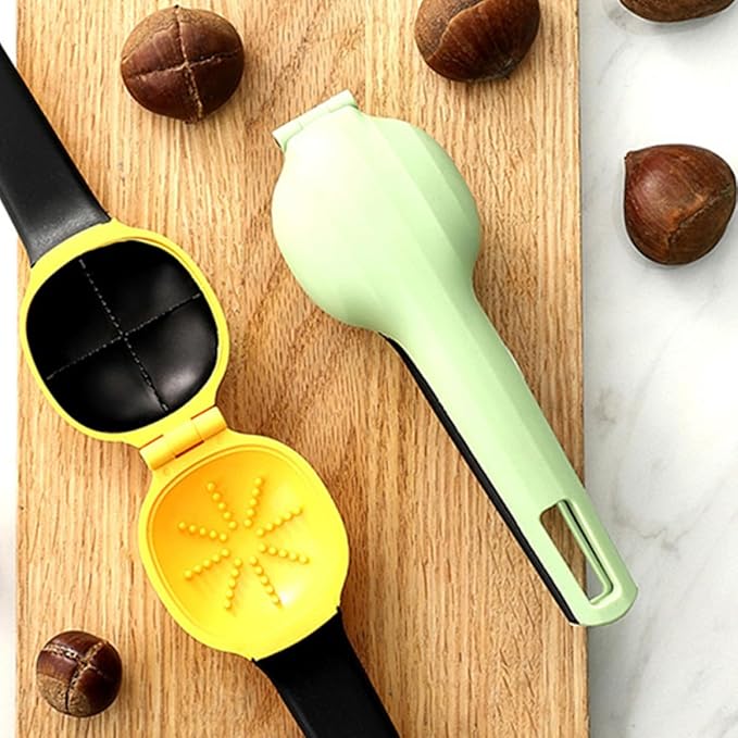FOMIYES Heavy Duty Chestnut Opening Tool and Nut Opener, Green Multifunctional Walnut Cracker Cross-shape Design for Quick Shelling, Household Kitchen Specialty Gadget