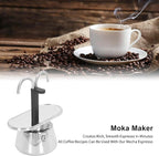 Stainless Steel Moka Pot,2 Cup Stovetop Double Spout Espresso Maker, Easy to operate, Making Coffee Quickly,100ML Moka Pot for Home Outdoor Camping
