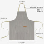 NLUS 2 Pack Kitchen Cooking Aprons, Adjustable Bib Soft Chef Apron with 2 Pockets for Men Women(Black/Brown Stripes)
