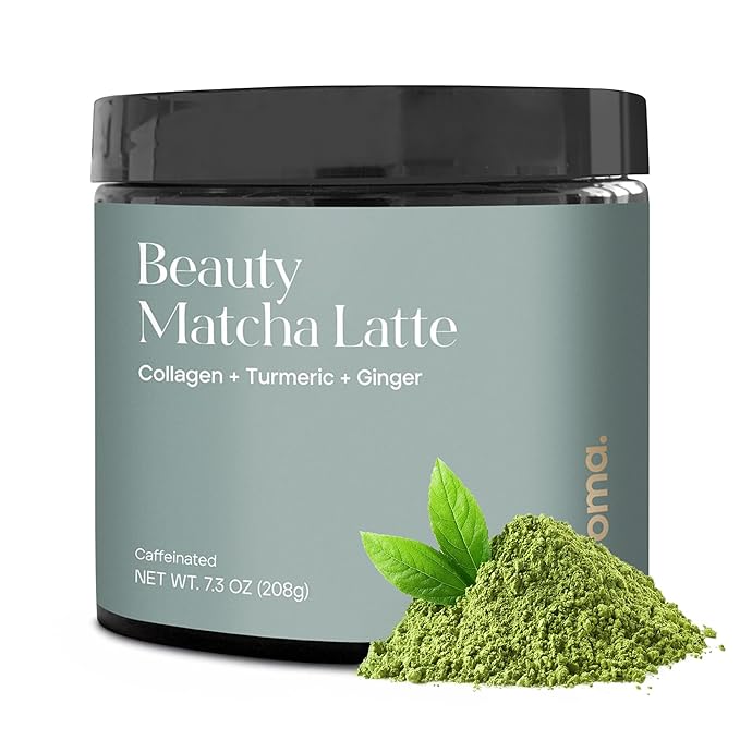 Kroma’s Beauty Matcha Latte Powder 7.18 Oz, 204g, 24 Servings – Collagen Ceremonial Grade Matcha Green Tea with Protein for Glowing Skin & Hair Support w/ Bovine Collagen, Ginger & Turmeric - Premium Matcha Powder w/ Adaptogenic Mushrooms