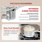 SUNHOUSE – 3 Quarts Stainless Steel Sauce Pan with Lid - PFOA-Free, Stainless Steel Sauce Pan, Advanced Impact Bonding Induction Base, Stay-Cool Handle, Compatible with All Cooktops