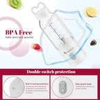 Portable Personal Blender 17 OZ/500 ML Juicer, 175W Personal Size Blender, Ideal for Smoothies, Ice Blending, Juicing, and Food Processing, Compact, Convenient, and Versatile (White)