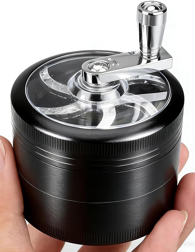 2.5 inch Spice Grinder for Kitchen Seasoning 2.5 inch Aluminum with Handle(Black)