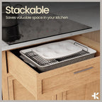 Bakken 8-Piece Stackable Bakeware Set - Ceramic Non-Stick Coating, Baking Sheets, Assorted Baking Pans, PTFE, PFOA & PFOS Free - Healthy Baking, Ergonomic Handles, Cooling Rack, Non-Toxic, Oven-Safe