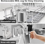 Secura 17oz Detachable Milk Frother and Steamer, Stainless Steel Electric Hot/Cold Foam Maker for Lattes, Cappuccinos & Hot Chocolate, Upgraded 2-in-1 Whisks, Non-Stick & Teflon-Free Design