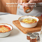 Versatile Au Gratin Baking Dish & Small Pie Pans Set – Perfect for Oven-to-Table Cooking | Ideal for Au Gratin, Pot Pies, Tarts & More | Sturdy Ceramic for Even Heating | Easy-to-Clean Non-Stick Surf