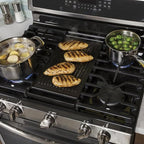 Upgraded WB31X24998 Reversible Griddle Replacement for GE Stove Parts Cast Iron Griddle Plate WB31X24738 JXGRILL1 GE Gas Range Cooktop Parts Genuine Stove Top Burner Griddle Center Flat Top Pan