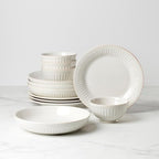 Lenox 897388 French Perle Groove 12-Piece Dinnerware Set, Service For 4