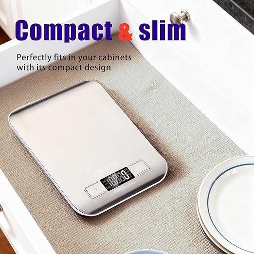 Food Kitchen Scale High-Precision Digital Scale Accurate Weighing for Baking & Cooking Enthusiasts (Silvery & Black)