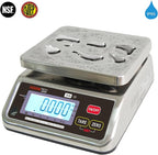 VisionTechShop TVS Portion Control Stainless Steel Washdown Scale, Lb/Oz/Kg/g Switchable, Low Profile Design, 30lb Capacity, 0.005lb Readability, Single Display, NTEP Legal for Trade, NSF Certified