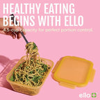 Ello Snap & Nest 10-Piece 4.5 Cup Plastic Meal Prep Set, Reusable Food Containers for Healthy Eating, Freezer, Dishwasher Safe, Cactus Blooms