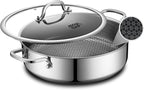 Saute Pan,Hybrid Non Stick 6.5 Quart Everyday Braiser pan,Chicken Fryer, PFOA Free Cookware,12.5 inch Deep Frying Pans with Lid,Dishwasher and Oven Safe,Works on Induction,Ceramic and Gas Cooktops