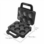 SugarWhisk 6-Count Cupcake Maker Machine, Bakes 6 X 2.5 Inch Cupcakes, Muffins, Pizza Cups, Cinnamon Buns, Cool-touch Handle, Non-stick Coating, Recipe Included, Graphite