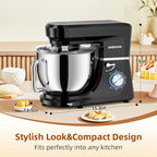 Dough Mixer 8.45 QT Electric Mixer - 660W 6 Speed Large Capacity Kitchen Stand Mixer with Whisk Dough Hook Mixing Beater Household Food Mixer for Baking Cakes Cookie Bread Salad