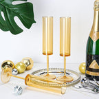 24 PCS Amber Champagne Flutes Plastic 5.4 Oz Acrylic Champagne Glasses Mimosa Flutes Glass Colored Sparkling Wine Glass Reusable Amber Toasting Glasses for Weddings Party Bar Birthday Use