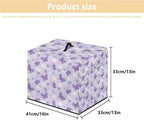 Food Meat Slicer Cover with Organizer Side Pocket, (Only Cover) 16x13x13 Inch Slicer Machine Dust-proof Waterproof Protection Accessories for Home Kitchen, Cartoon Purple Butterfly Print