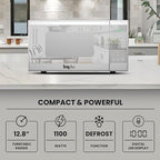 Total Chef 1.3 Cu Ft Microwave Oven – Compact Countertop Microwave, Small Stainless Steel Kitchen Appliance with Digital Touch, Pre-Set Functions, 12.8” Turntable, 1100 Watt, Microondas Pequeños