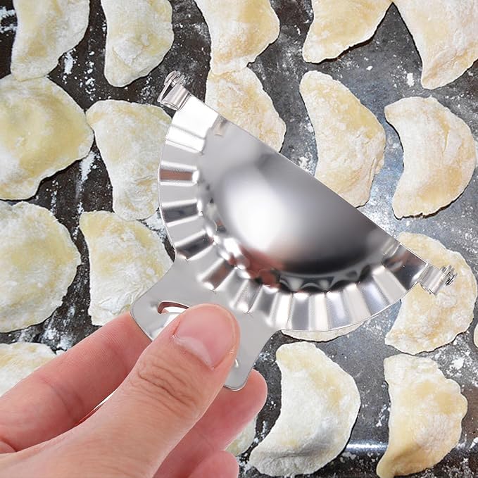 SOLUSTRE Dumpling Maker Set Stainless Steel Dumpling Molds Stuffing Spoon Cutter 5pcs Kitchen Gadget Set and Cooking