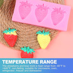 CoguZed 4 Pcs Strawberry and Bow Silicone Molds, Fruit and Leaf Fondant Mold for Chocolate, Candy Making, Cake Decorating and Clay Crafting