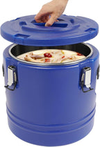 Eapmic 21.1Qt Insulated Food Container, Stainless Steel Container, 20L Commercial Soup Carrier 12 Hours Heat Preservation for Hot and Cold Food Storage Restaurant Canteen Home Lunch Use (Blue, 20L)