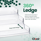 Oizeir Clear Spice Rack (2-Pack) – 3-Tier Acrylic Organizer for Cabinet – Deep Spice Shelf – 10.4 x 9.6 x 4 Inches – Holds Seasoning and Condiments